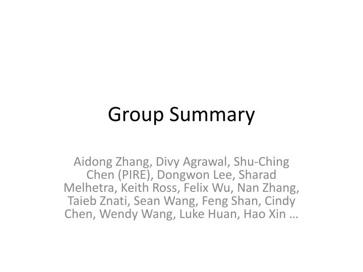 group summary