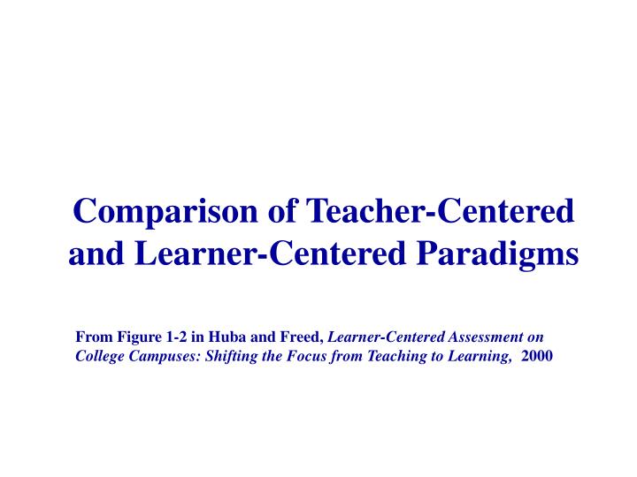 comparison of teacher centered and learner centered paradigms