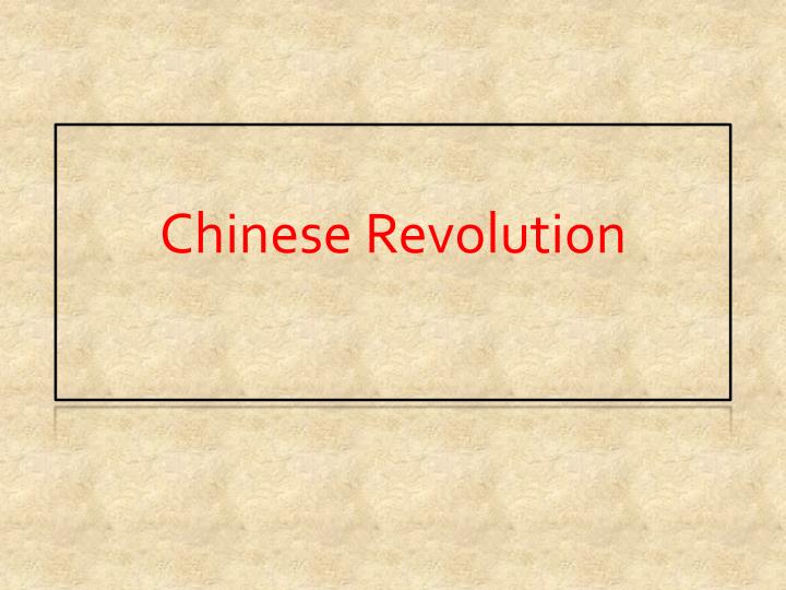 chinese revolution