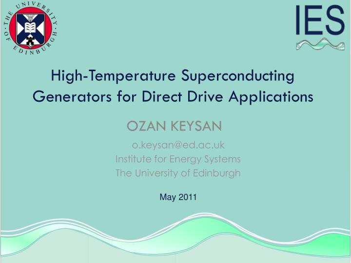 high temperature superconducting generators for direct drive applications