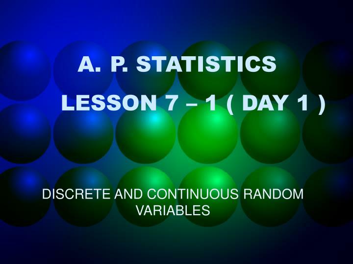p statistics lesson 7 1 day 1