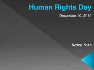Human Rights Day December 10, 2010 Bruce Thao