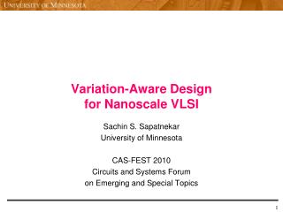 Variation-Aware Design for Nanoscale VLSI