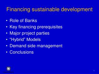 Financing sustainable development