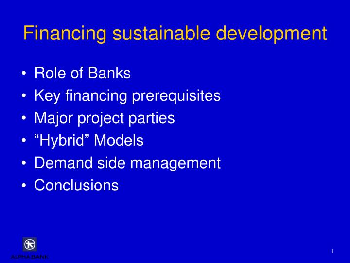 financing sustainable development