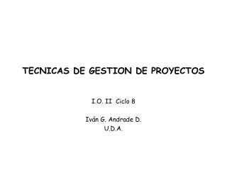 tecnicas de gestion de proyectos