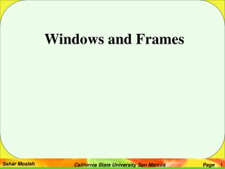 Windows and Frames