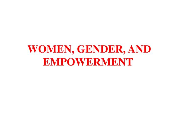 women gender and empowerment