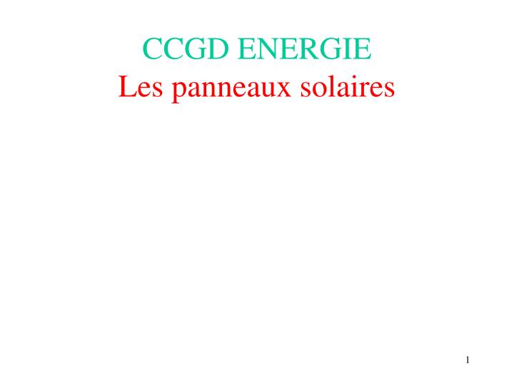 ccgd energie les panneaux solaires