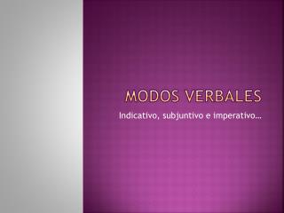modos verbales
