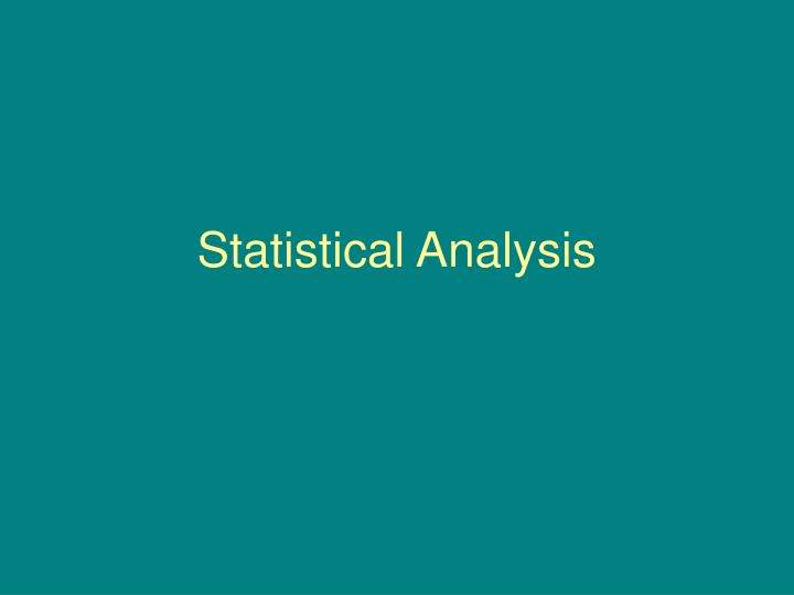 statistical analysis