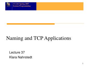 Naming and TCP Applications