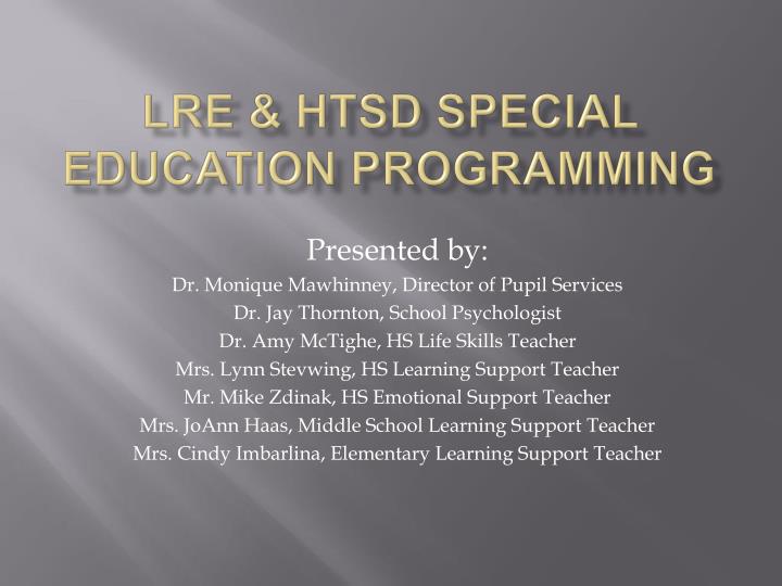lre htsd special education programming