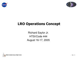 LRO Operations Concept