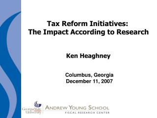 Tax Reform Initiatives: The Impact According to Research