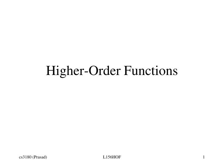 higher order functions