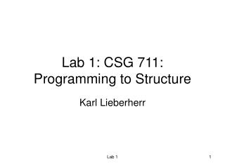 Lab 1: CSG 711: Programming to Structure