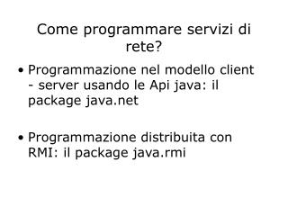 come programmare servizi di rete