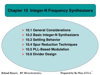 Chapter 10 Integer-N Frequency Synthesizers