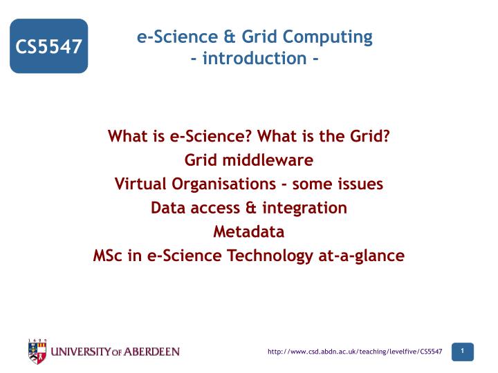 e science grid computing introduction