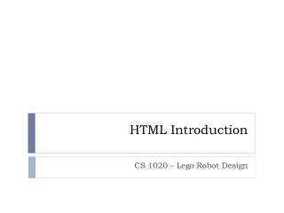 HTML Introduction