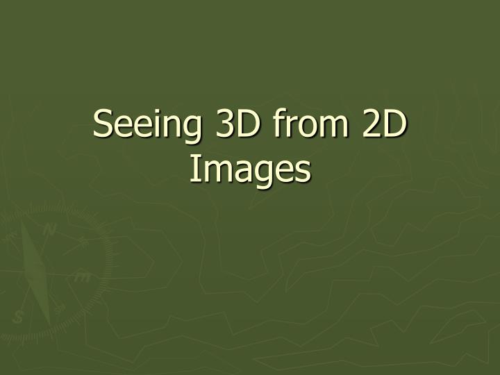 seeing 3d from 2d images