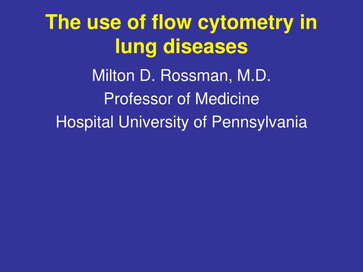 the use of flow cytometry in lung diseases
