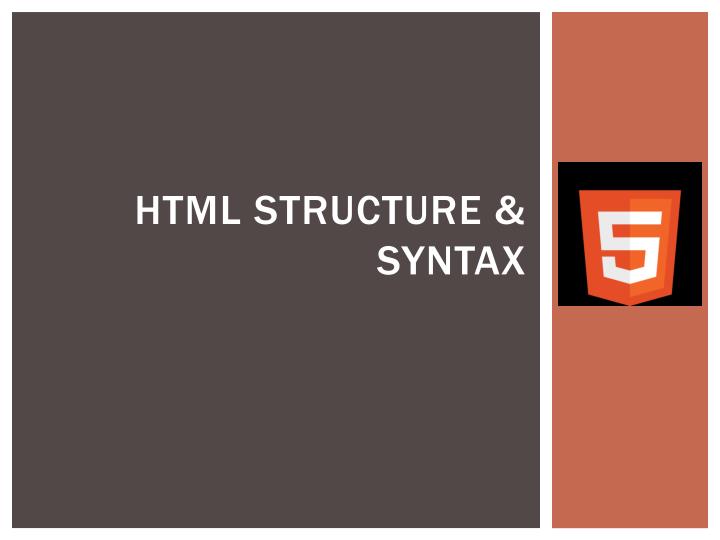 html structure syntax