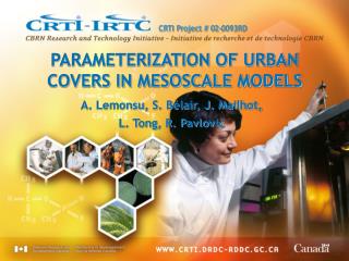 PARAMETERIZATION OF URBAN COVERS IN MESOSCALE MODELS