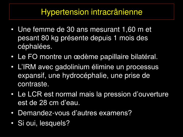 hypertension intracr nienne
