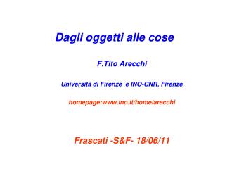 dagli oggetti alle cose