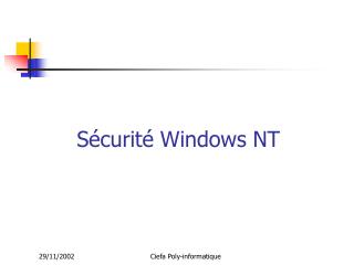 s curit windows nt