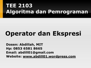 operator dan ekspresi
