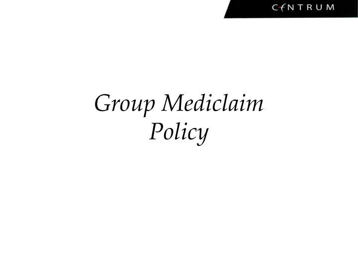 group mediclaim policy
