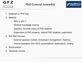 feedback on PhD Day Website: Who is who ? Method/ knowledge sharing
