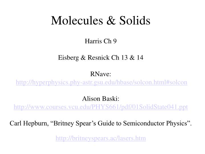 molecules solids