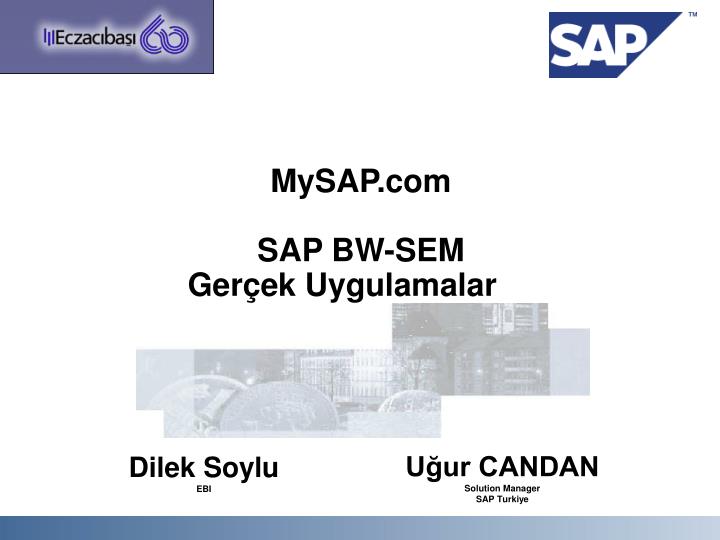 mysap com sap bw sem ger ek uygulamalar