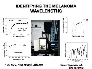 IDENTIFYING THE MELANOMA WAVELENGTHS
