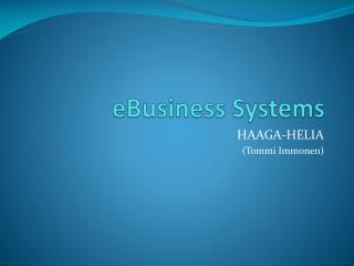 eBusiness Systems