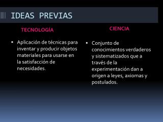 ideas previas