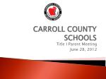 CARROLL COUNTY SCHOOLS - slide 1