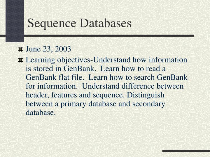 sequence databases