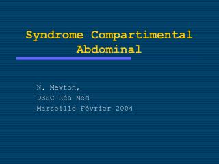 syndrome compartimental abdominal