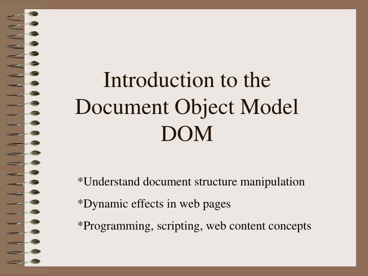 introduction to the document object model dom