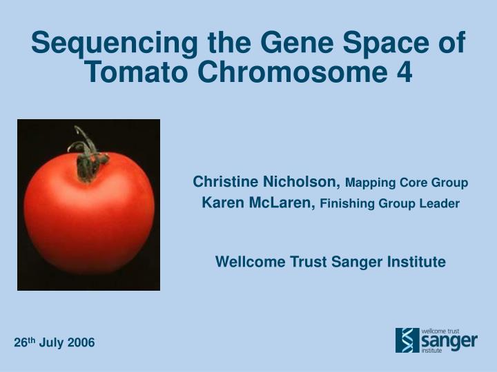 sequencing the gene space of tomato chromosome 4