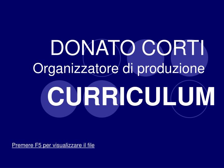 donato corti organizzatore di produzione