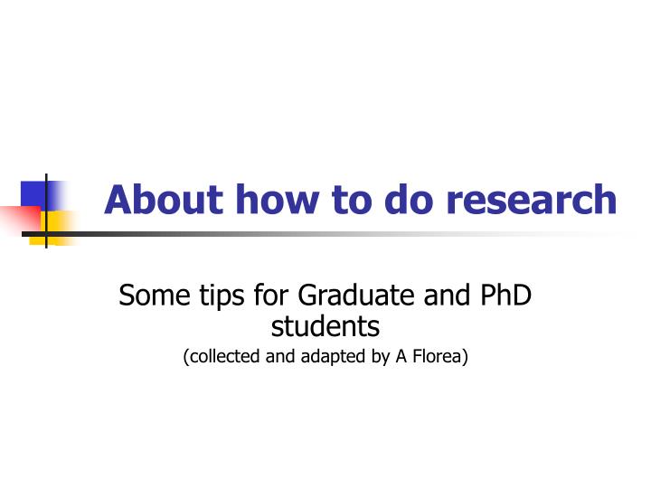 about how to do research