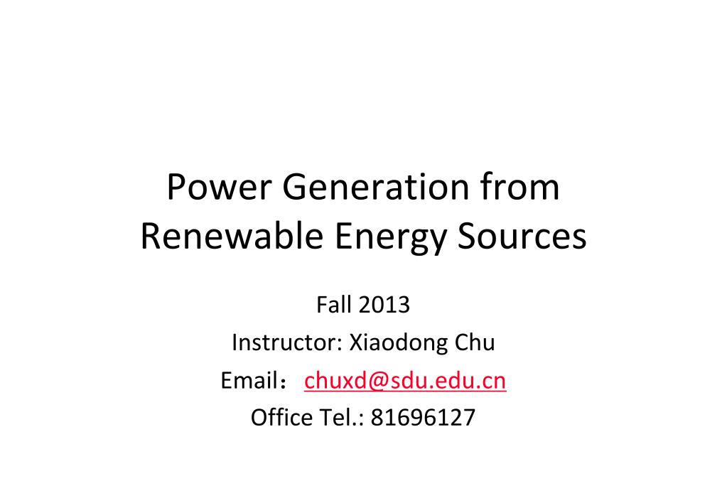 PPT - Power Generation from Renewable Energy Sources PowerPoint ...