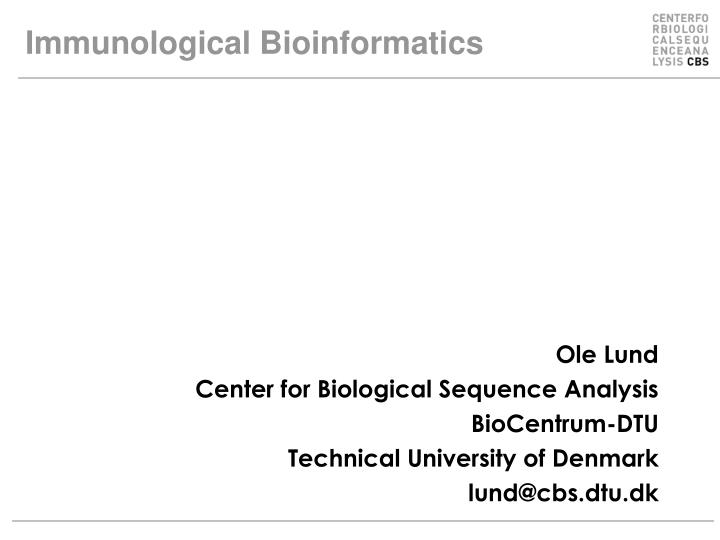 immunological bioinformatics