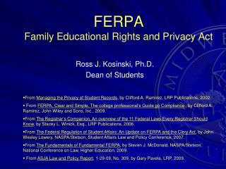 FERPA Family Educational Rights and Privacy Act